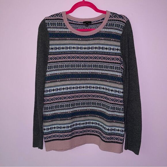 Talbots MP Sweater Lambswool Fair Isle Print - Picture 1 of 8